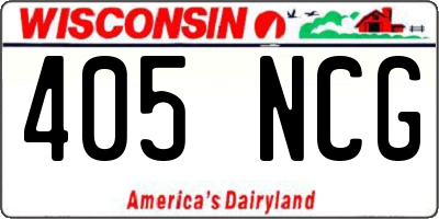 WI license plate 405NCG