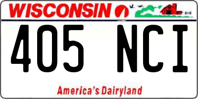 WI license plate 405NCI