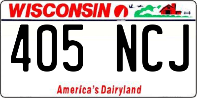 WI license plate 405NCJ