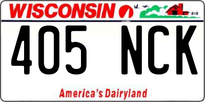 WI license plate 405NCK