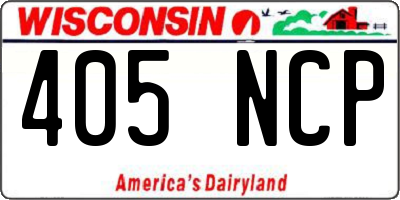 WI license plate 405NCP