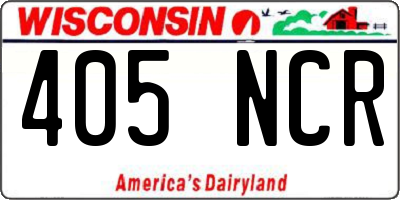WI license plate 405NCR
