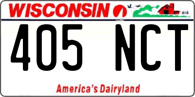 WI license plate 405NCT