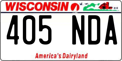WI license plate 405NDA
