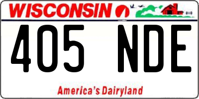 WI license plate 405NDE