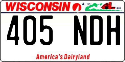 WI license plate 405NDH