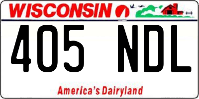 WI license plate 405NDL