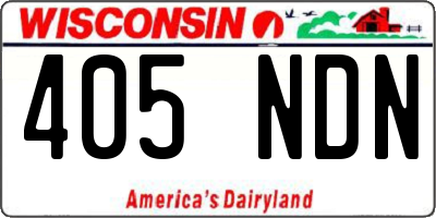 WI license plate 405NDN