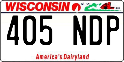 WI license plate 405NDP