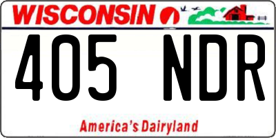 WI license plate 405NDR