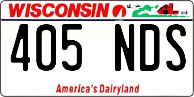 WI license plate 405NDS