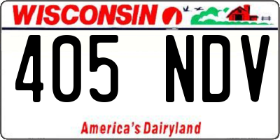 WI license plate 405NDV