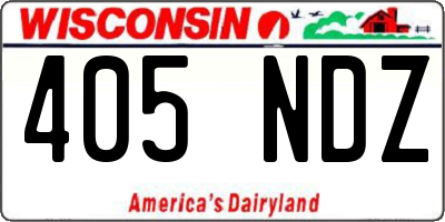 WI license plate 405NDZ