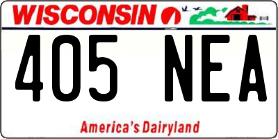 WI license plate 405NEA