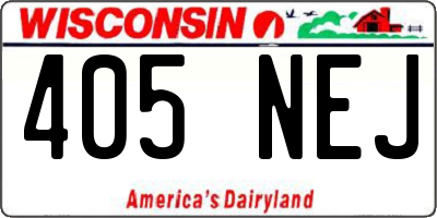 WI license plate 405NEJ