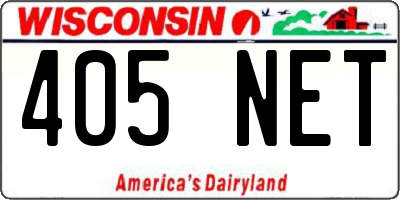 WI license plate 405NET