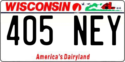 WI license plate 405NEY