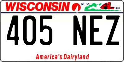 WI license plate 405NEZ