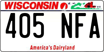 WI license plate 405NFA