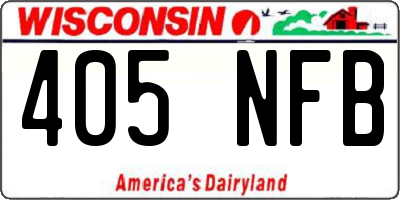 WI license plate 405NFB