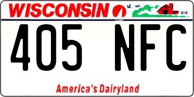 WI license plate 405NFC