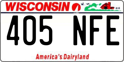 WI license plate 405NFE