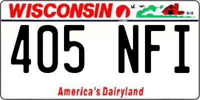 WI license plate 405NFI