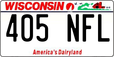 WI license plate 405NFL
