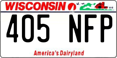 WI license plate 405NFP