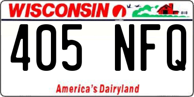 WI license plate 405NFQ