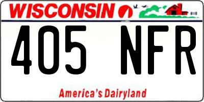 WI license plate 405NFR