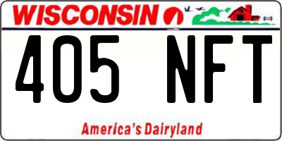 WI license plate 405NFT