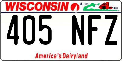 WI license plate 405NFZ
