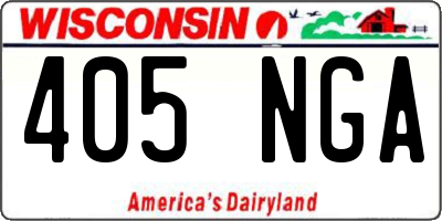 WI license plate 405NGA