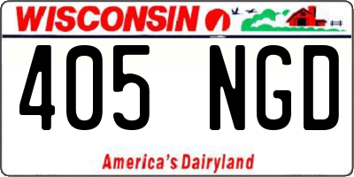 WI license plate 405NGD