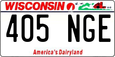WI license plate 405NGE