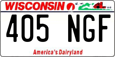 WI license plate 405NGF