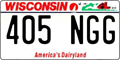WI license plate 405NGG