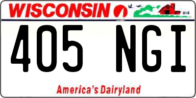 WI license plate 405NGI