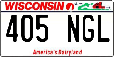 WI license plate 405NGL