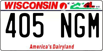 WI license plate 405NGM