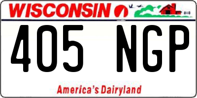 WI license plate 405NGP