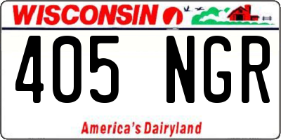 WI license plate 405NGR