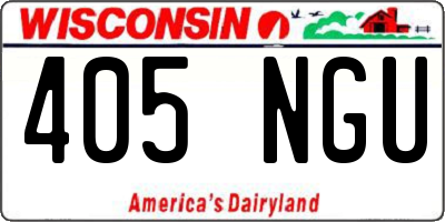 WI license plate 405NGU
