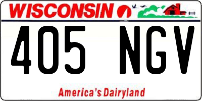 WI license plate 405NGV
