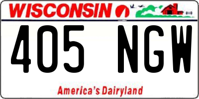 WI license plate 405NGW