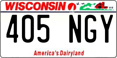 WI license plate 405NGY