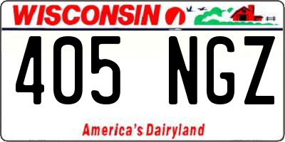 WI license plate 405NGZ