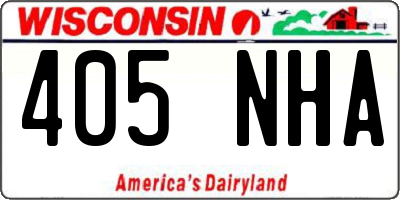 WI license plate 405NHA