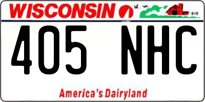 WI license plate 405NHC